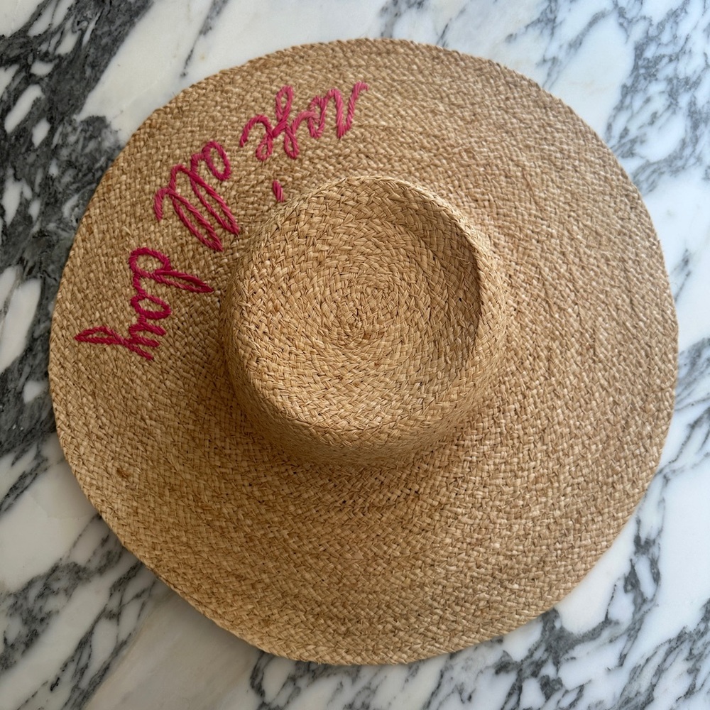 Hat Attack Natural Straw Hat with Embroidery